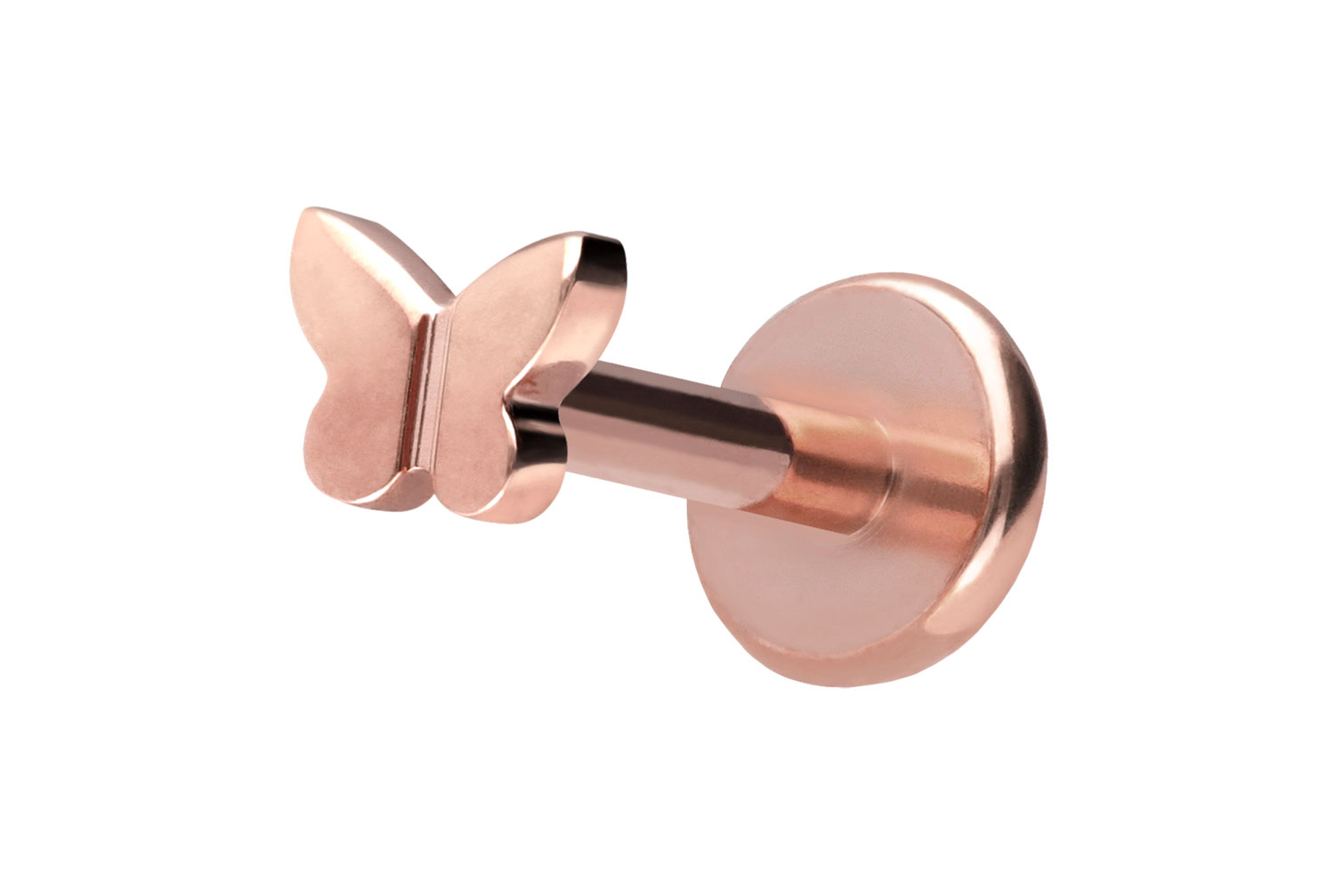 Titan Labret Piercing mit Push Fit SCHMETTERLING